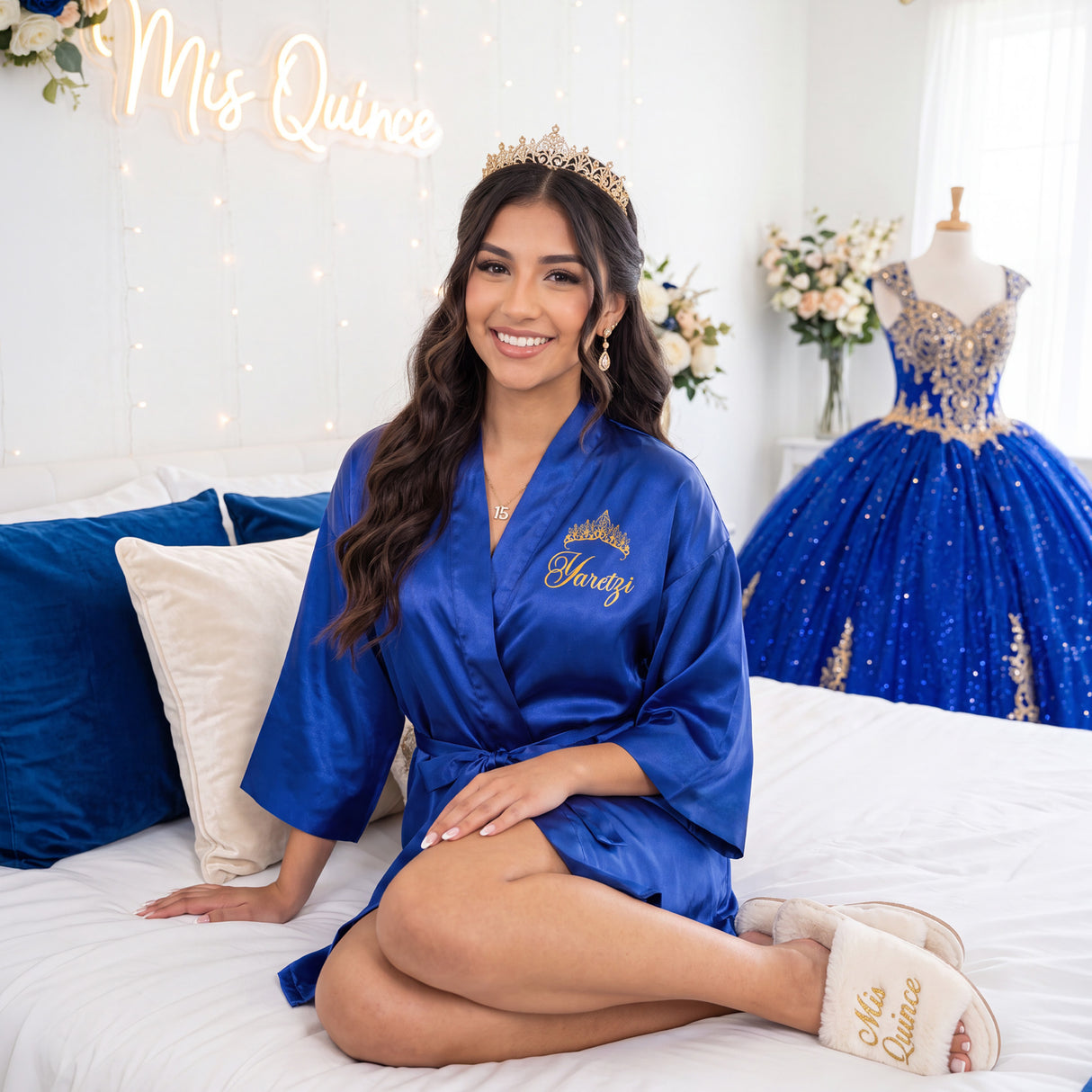 Classic Princess Quince Robe Personalized, Quinceanera Gift