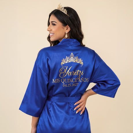 Classic Princess Quince Robe Personalized, Quinceanera Gift
