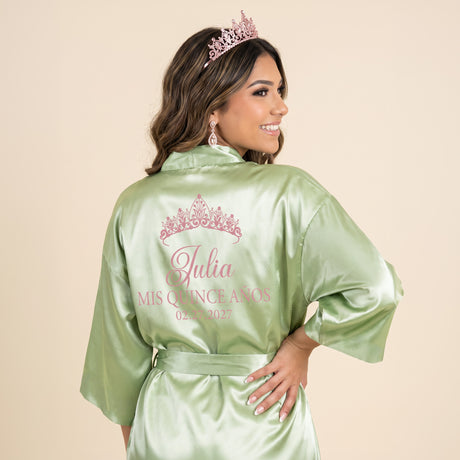 Classic Princess Quince Robe Personalized, Quinceanera Gift