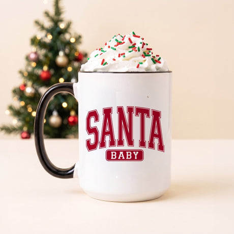 Santa Baby Christmas Mug - Gifts Are Blue