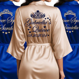 Personalized Mis Quince Robes, Pretty Quinceanera Robes, Robes for Quince Squad, Quinceanera Gifts, Birthday Robes, Satin Quince Robes