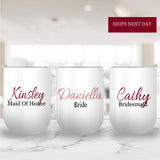 Bridesmaid Gift Ideas - Personalized Wine Tumbler with Name and Title - Gifts for Bridesmaid, Maid of Honor, Bride