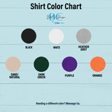 Shirt color chart for halloween shirts. all SKUs