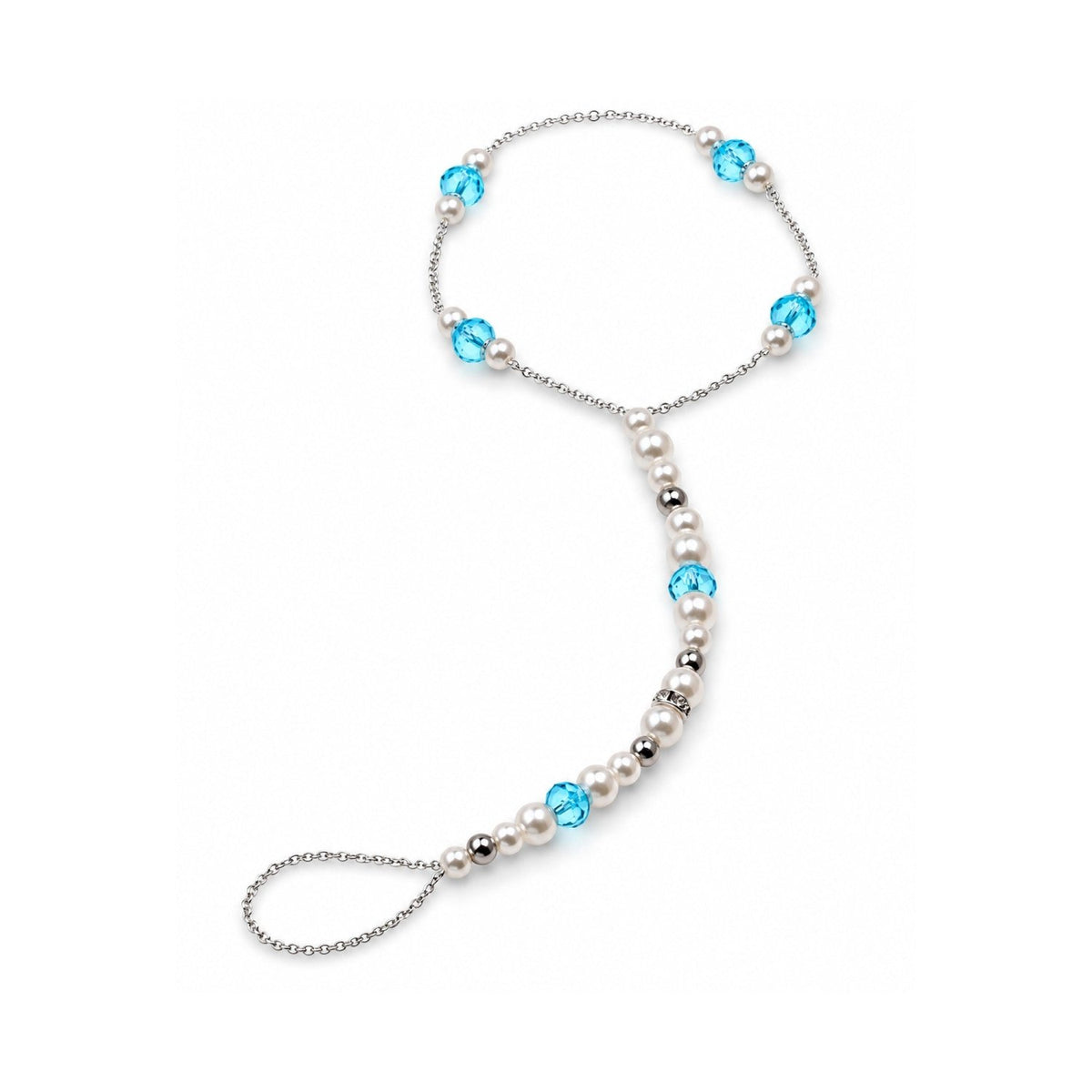 Silver and Turquoise Wedding Barefoot Sandals Anklet - Gifts Are Blue