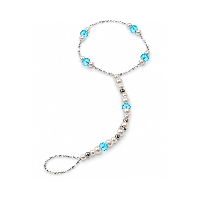 Silver and Turquoise Wedding Barefoot Sandals Anklet - Gifts Are Blue
