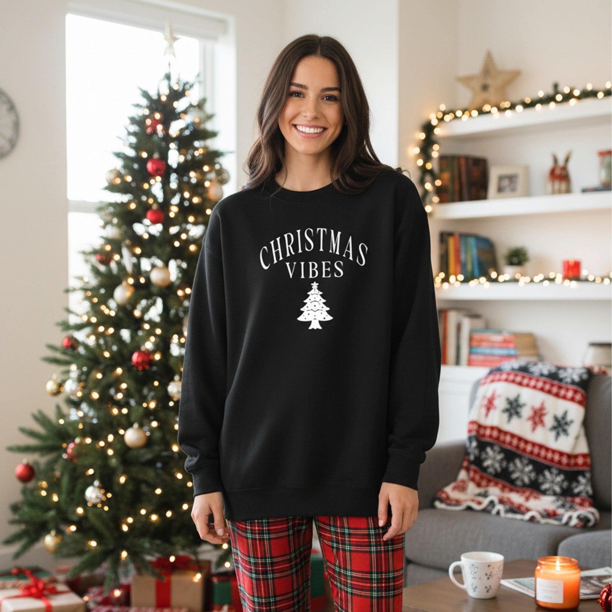 Christmas Vibes Hoodie Gender Neutral Christmas Sweatshirt for Men and Women