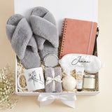 Calm Comfort Gift Set for Women with Custom Mug & Fluffy Slippers