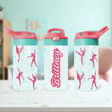 Custom kids water bottle for dance. Cute back to school gifts for daughter with custom name. 