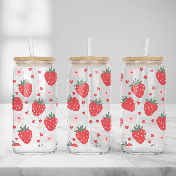 Cute and Humorous Valentines Day Glass Iced Coffee Tumblers in Multiple Designs