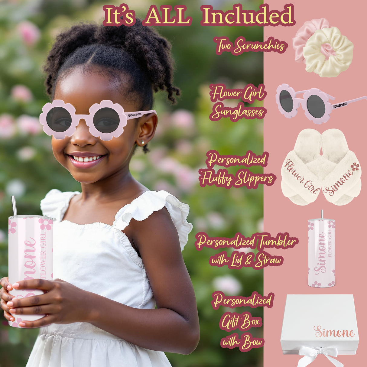 Flower Girl Proposal Bundle Gift Box, Personalized Gift from Bride for Wedding, Sunflower Bundle