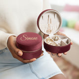 Velvet Travel Size Jewelry Box with Personalized Name, Custom Gifts for Her
