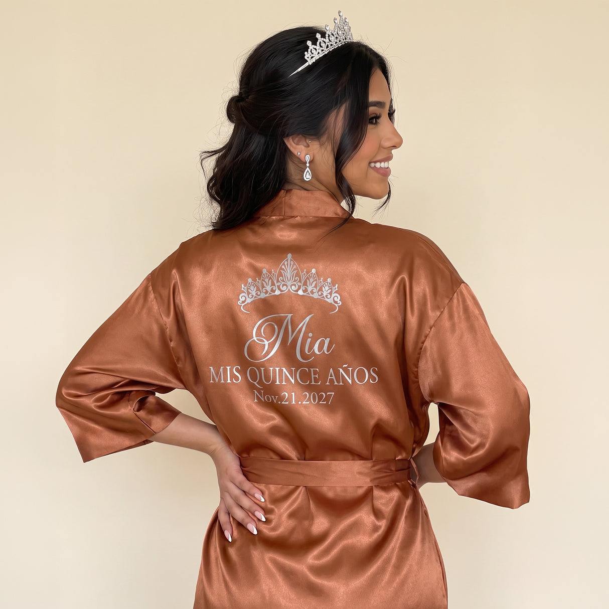 Classic Princess Quince Robe Personalized, Quinceanera Gift