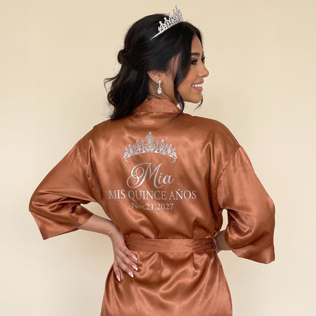 Classic Princess Quince Robe Personalized, Quinceanera Gift