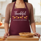 Thankful Leaves Personalized Family Matching Aprons for Adults and Kids