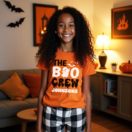 The Boo Crew Personalized Matching Family Halloween Pajamas Set for Youth and Adults