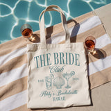 Beach Bachelorette Tote Bag, Personalized Bridesmaid and Bride Party Favor Gift