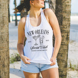 Custom bridal party tank tops for beach bachelorette party, a great gift for bride to be, maid of honor, or bridesmaids celebrating the bride.