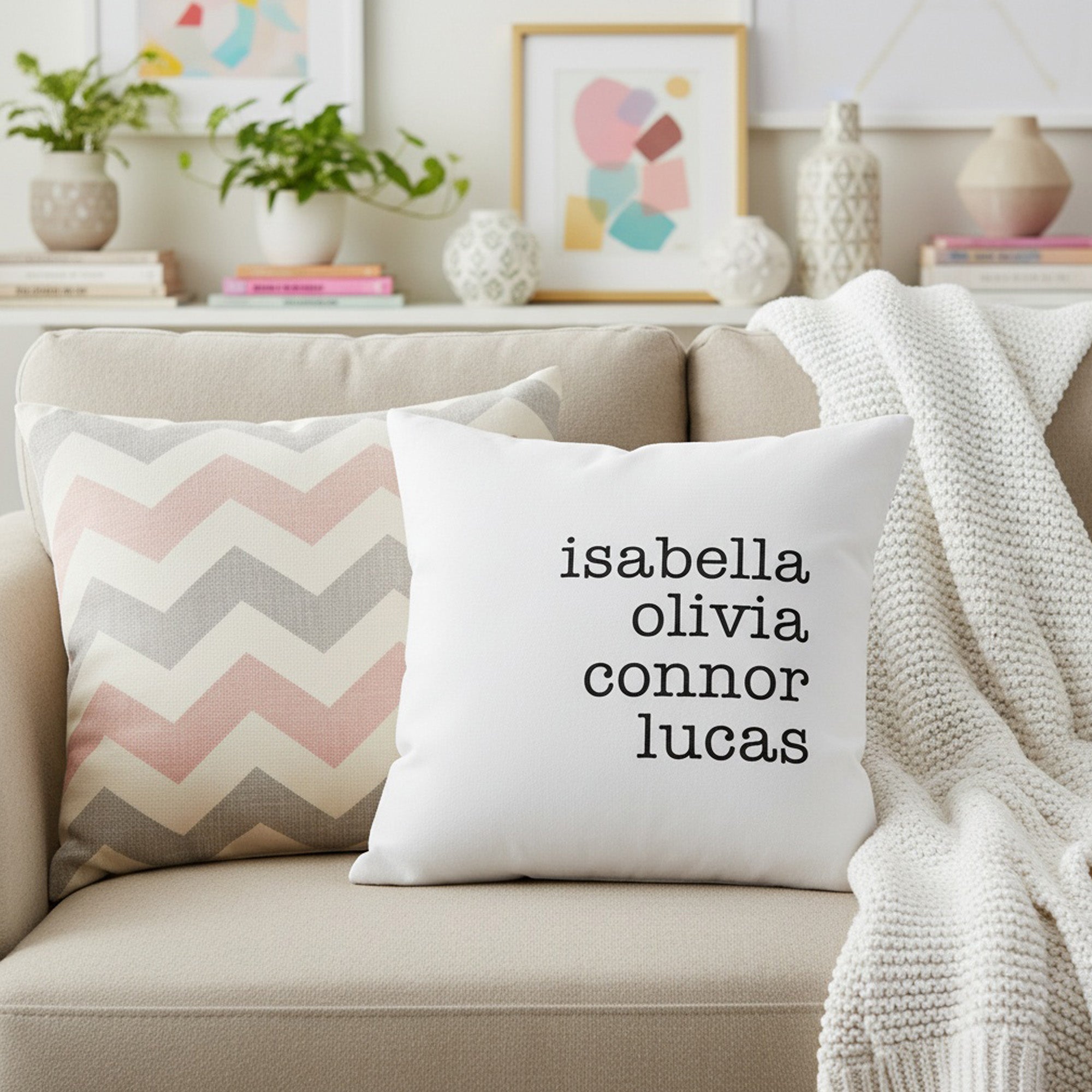 Personalized Throw Pillows with Names, Keepsake Item