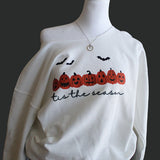 Off The Shoulder Halloween Sweatshirts - Sizes S - 5XL - With Raw Edge Neckline - Several Designs