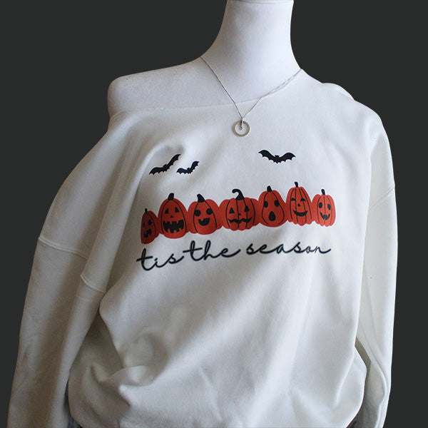 Cute Off the Shoulder Halloween Sweatshirts with Multiple Designs for Women