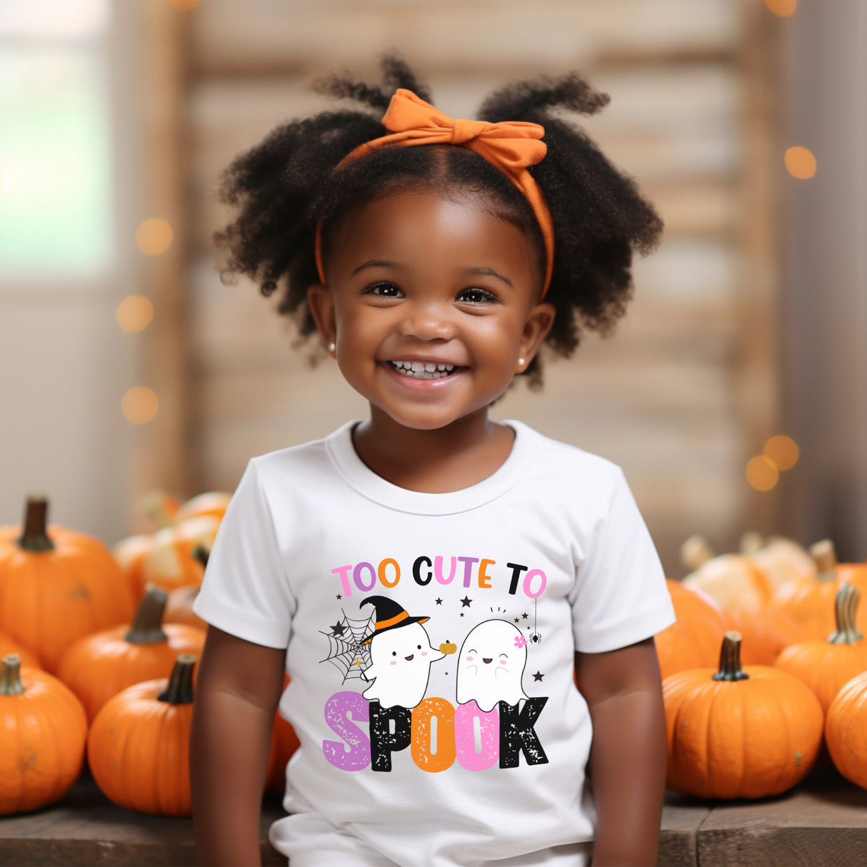 Too cute to spook shirt for girls, perfect Halloween shirts for kids.
