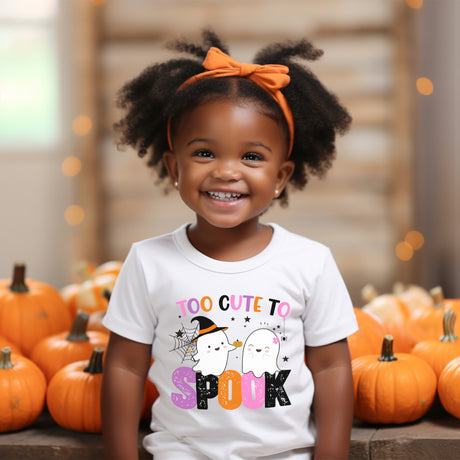 Too cute to spook shirt for girls, perfect Halloween shirts for kids.
