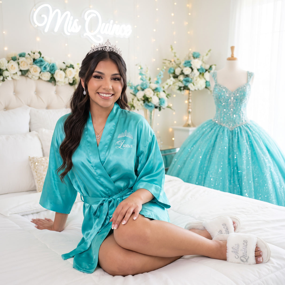 Classic Princess Quince Robe Personalized, Quinceanera Gift