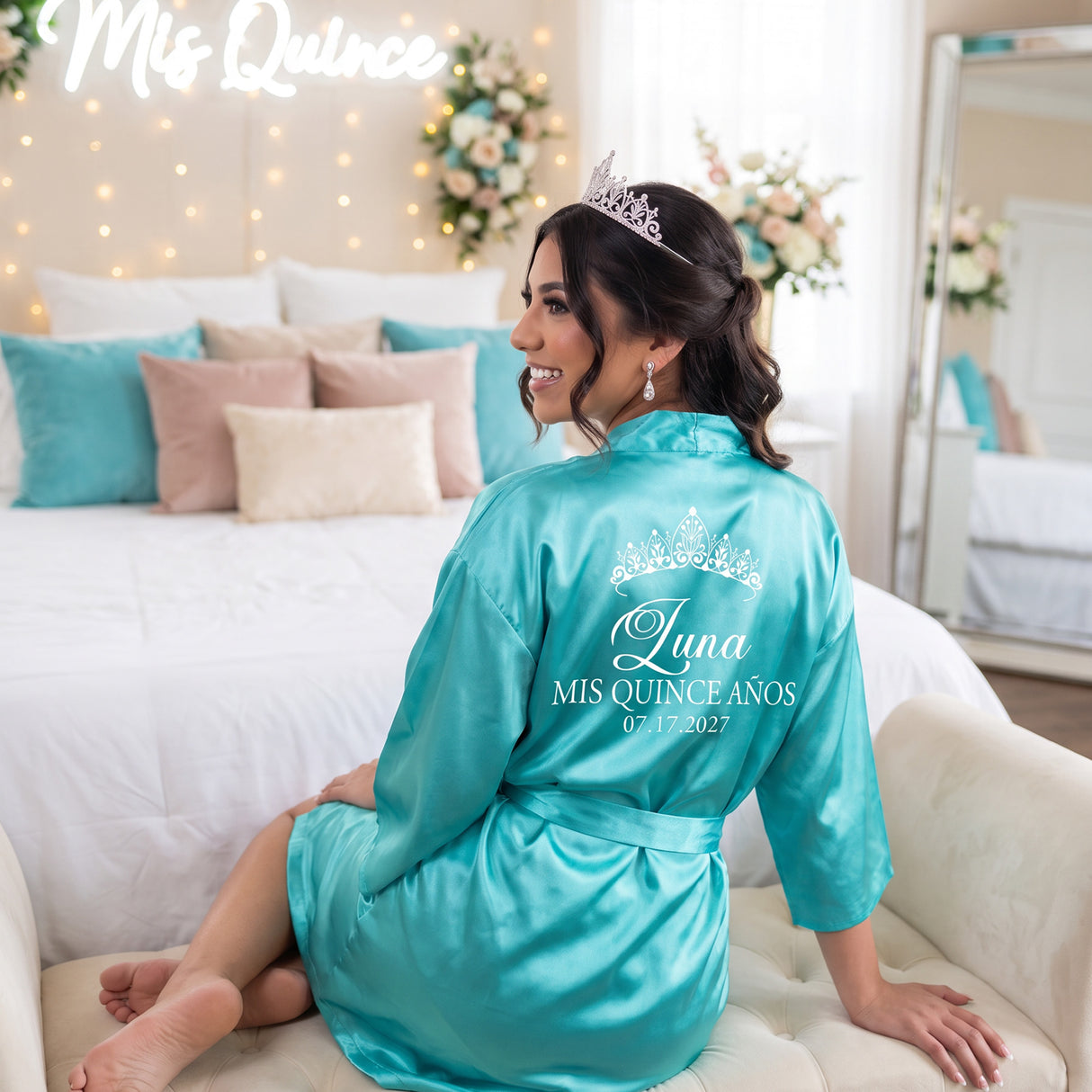 Classic Princess Quince Robe Personalized, Quinceanera Gift