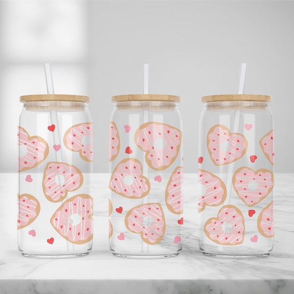 Cute and Humorous Valentines Day Glass Iced Coffee Tumblers in Multiple Designs