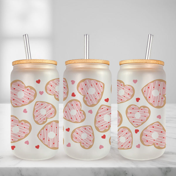 Cute and Humorous Valentines Day Glass Iced Coffee Tumblers in Multiple Designs