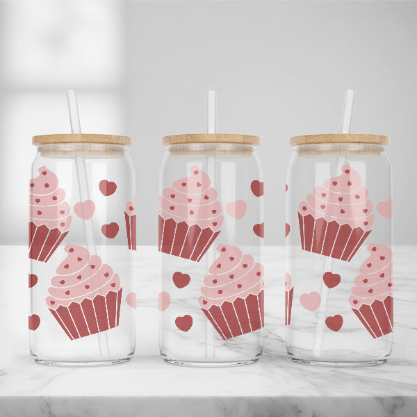 Cute and Humorous Valentines Day Glass Iced Coffee Tumblers in Multiple Designs
