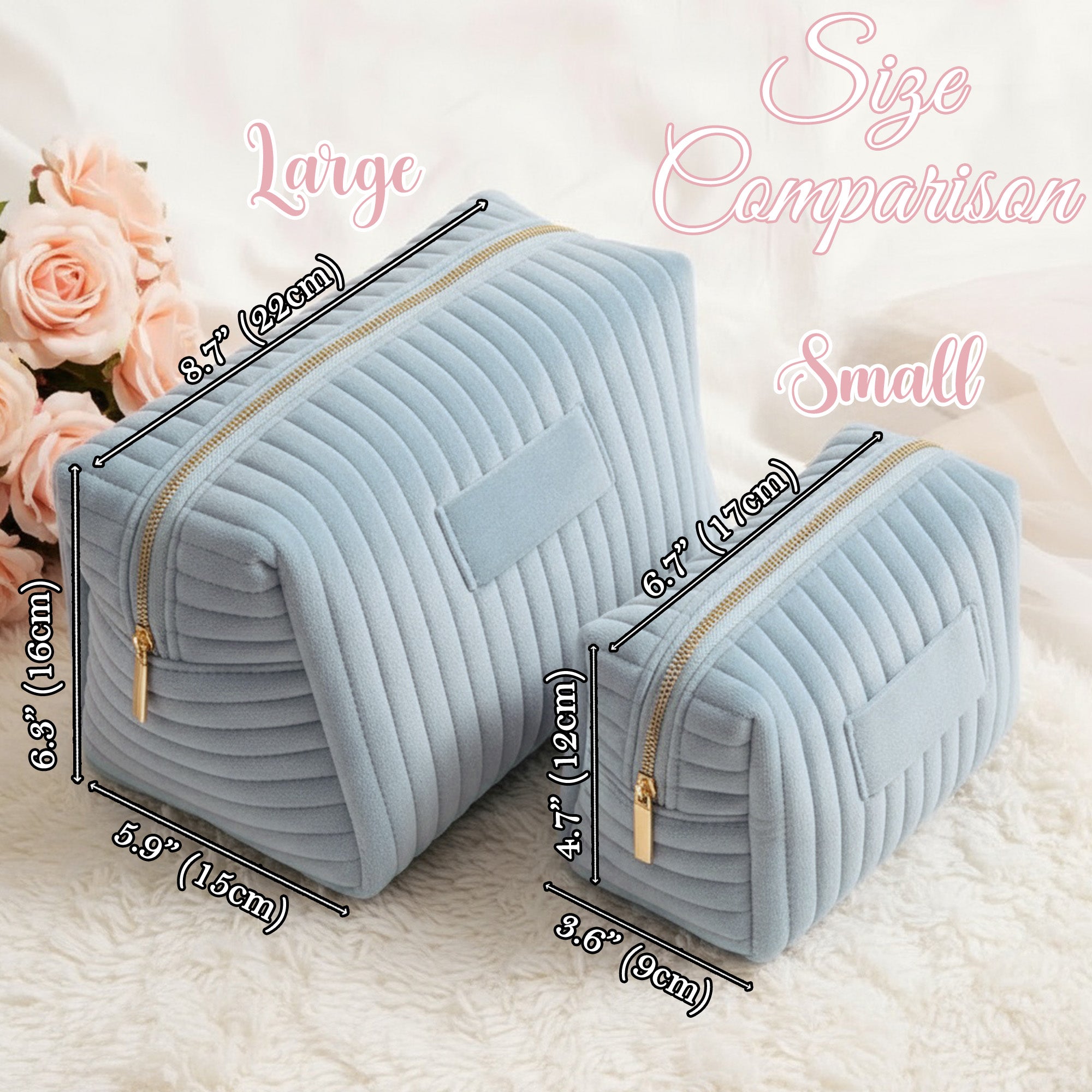 Personalized Velvet Makeup Bag with Name, Custom Gift for Teen Girls