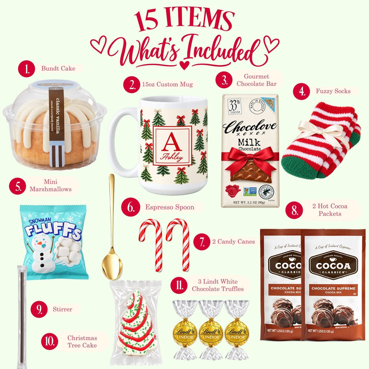 A Very Merry Birthday Christmas Gift Box for Her with Bundt Cake - Gifts Are Blue