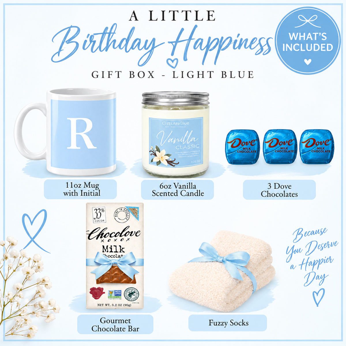 A Little Birthday Happiness Gift Box for Her - Light Blue
