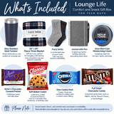 Lounge Life Comfort and Snack Gift Box for Teen Guys - Gifts Are Blue