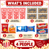 Movie Theater Night Snack Bucket Bundle – Popcorn, Candy & Snacks for 2–4 People - Gifts Are Blue
