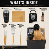 The Ultimate Grill Master BBQ Gift Basket for Men with Custom Cutting Board