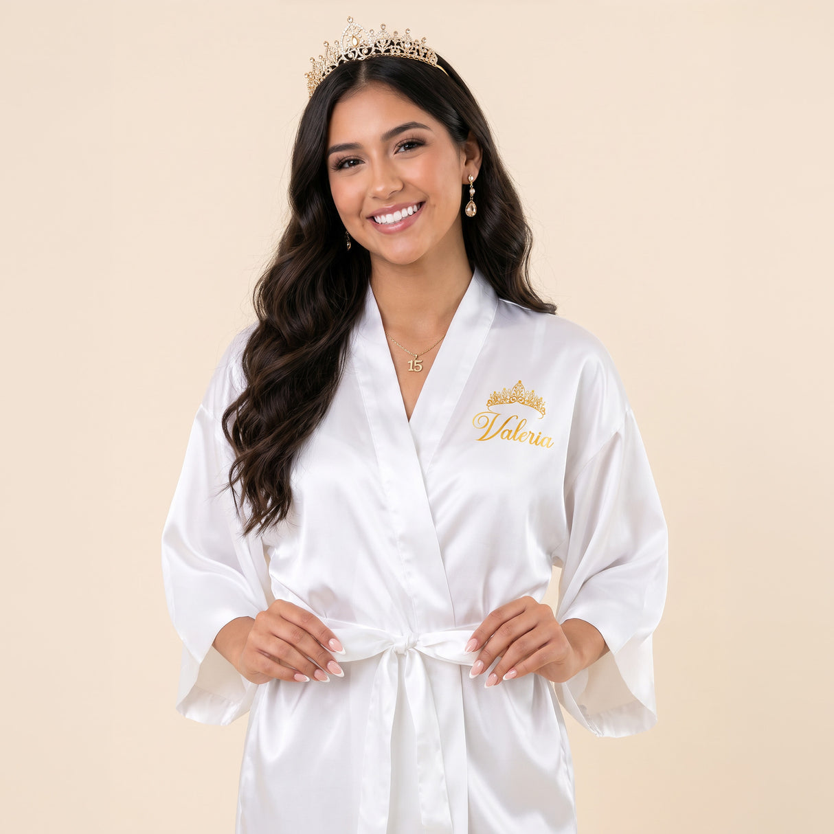 Classic Princess Quince Robe Personalized, Quinceanera Gift