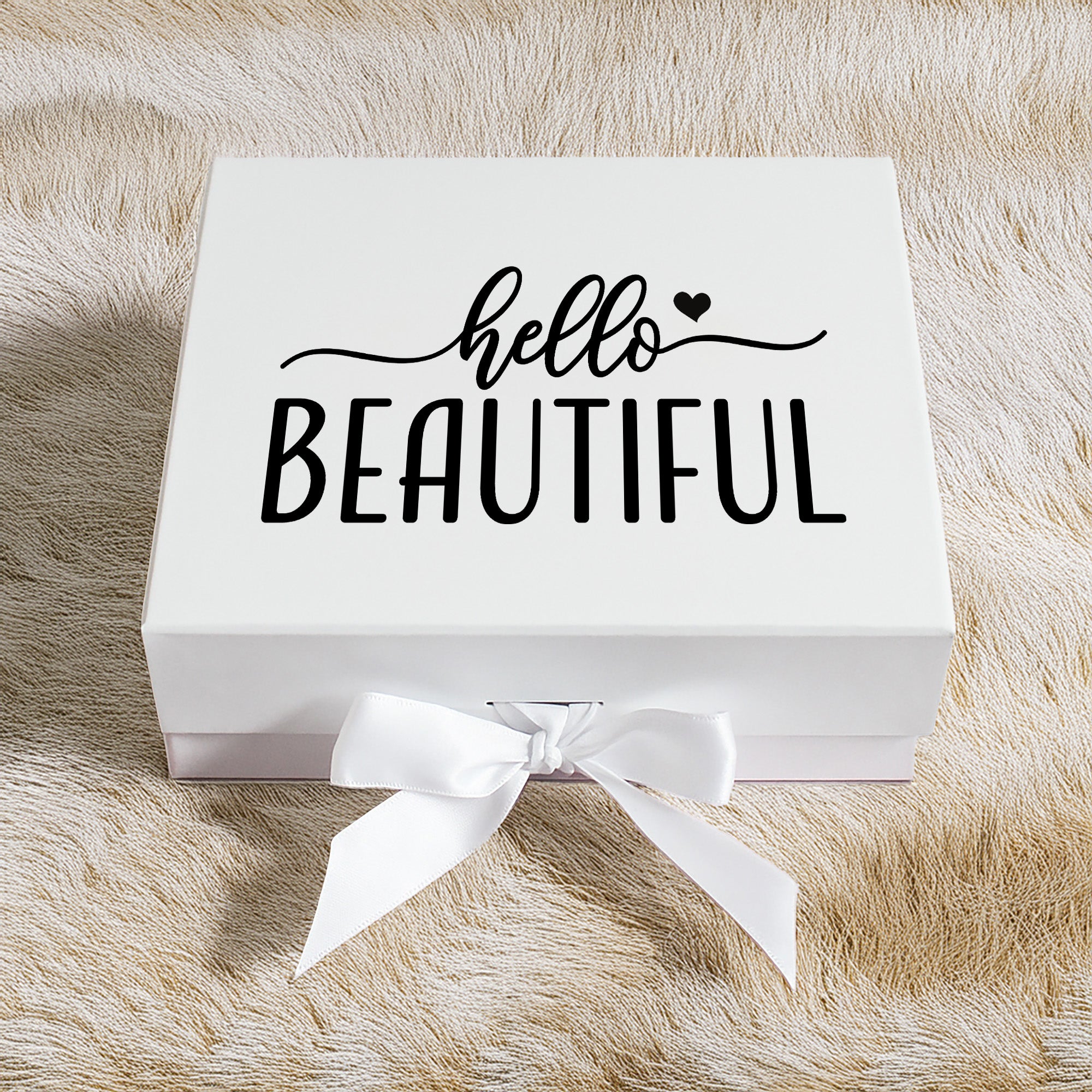 Hello Beautiful white gift box for women.