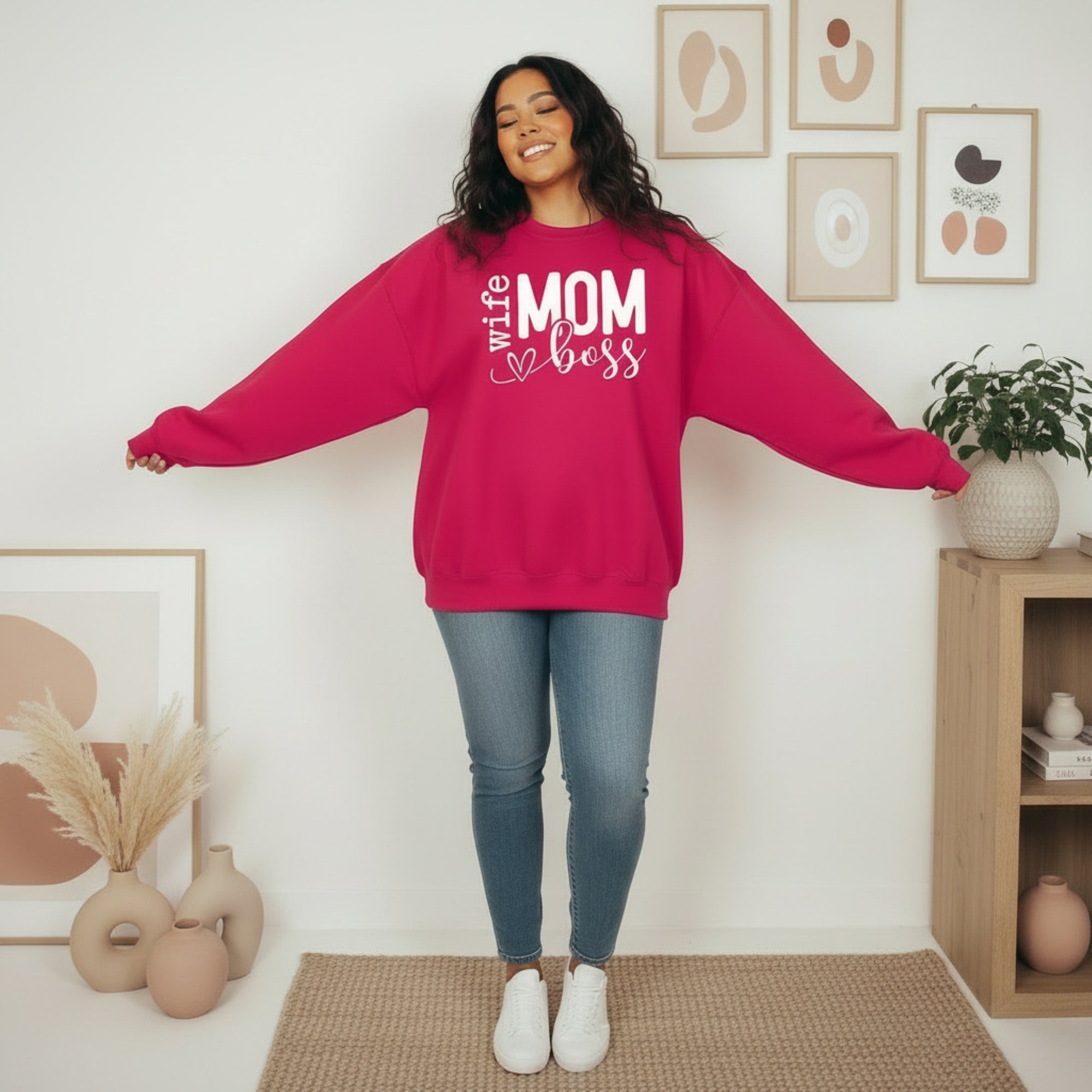 Funny Wife Boss Mom Sweatshirt Gift for Mothers Day
