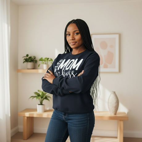 Funny Wife Boss Mom Sweatshirt Gift for Mothers Day - Gifts Are Blue