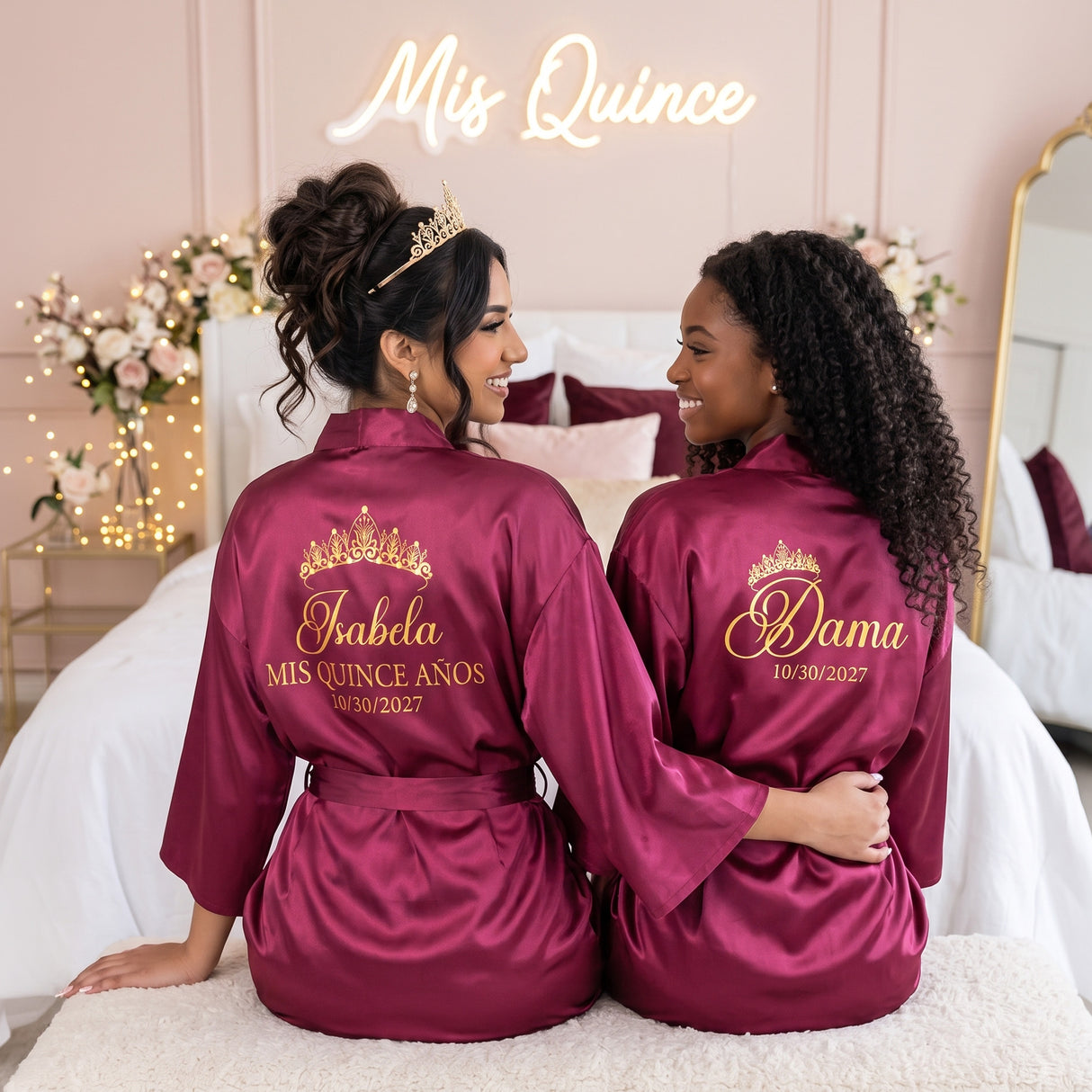 Classic Princess Quince Robe Personalized, Quinceanera Gift