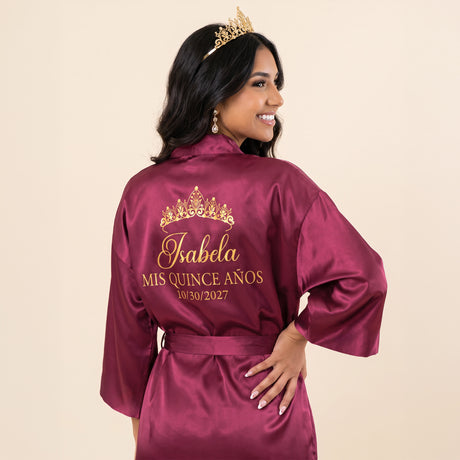 Classic Princess Quince Robe Personalized, Quinceanera Gift