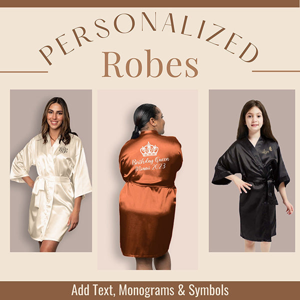 Terracotta Personalized Bridesmaid Robes, Custom Womens & Girls Robes for All Occasions, Bachelorette Party Robes, Quinceanera Robes, Birthday Robes