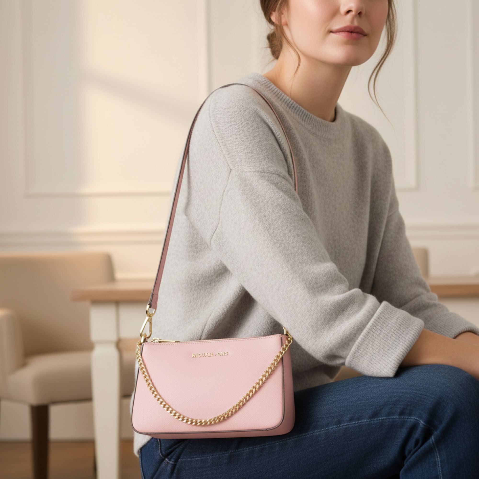 Michael Kors Jet Set Medium Saffiano Leather Crossbody Bag