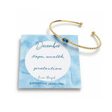 Womens Organic Style Birthstone Bangle Bracelet with Jewelry Box - Gifts Are Blue