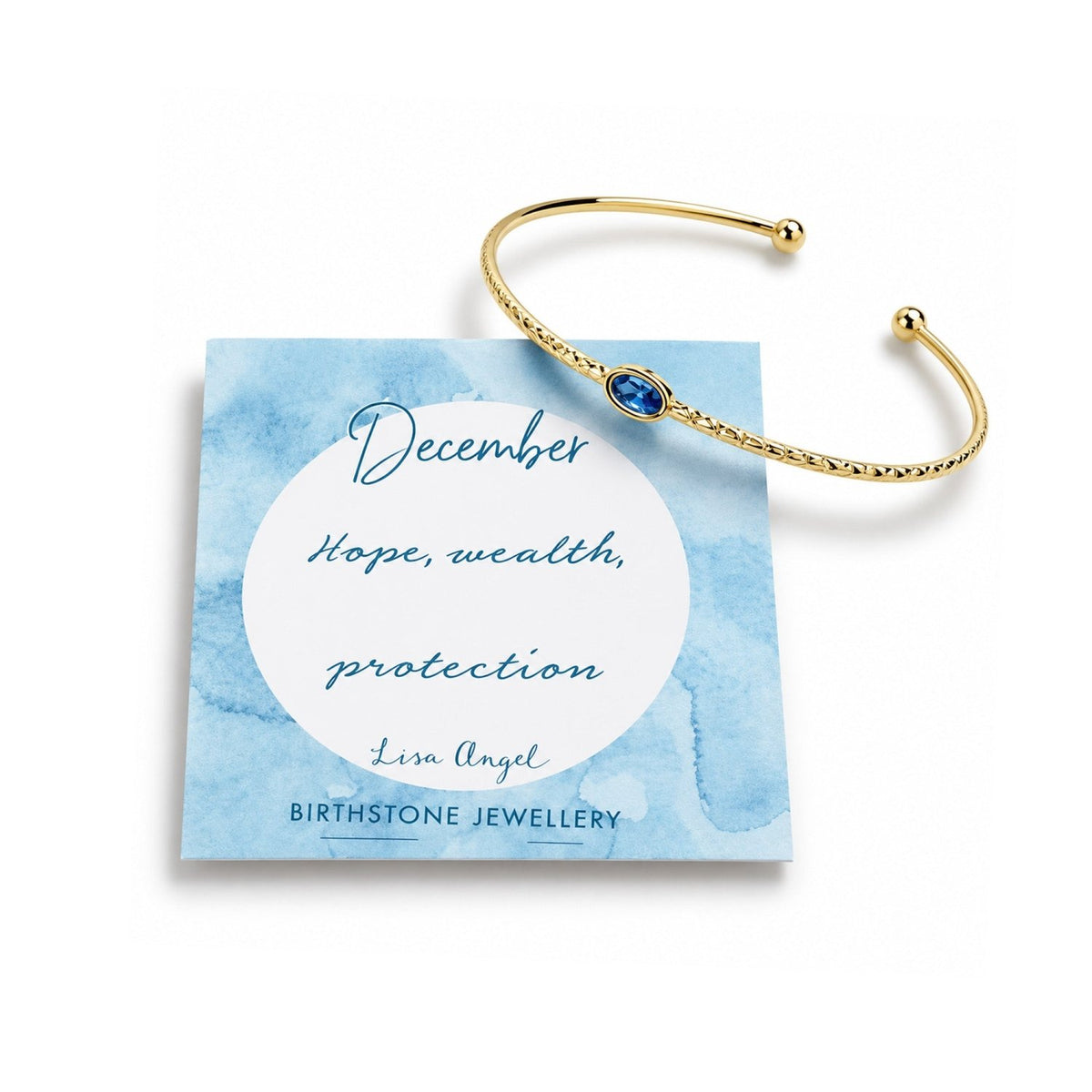 Womens Organic Style Birthstone Bangle Bracelet with Jewelry Box - Gifts Are Blue