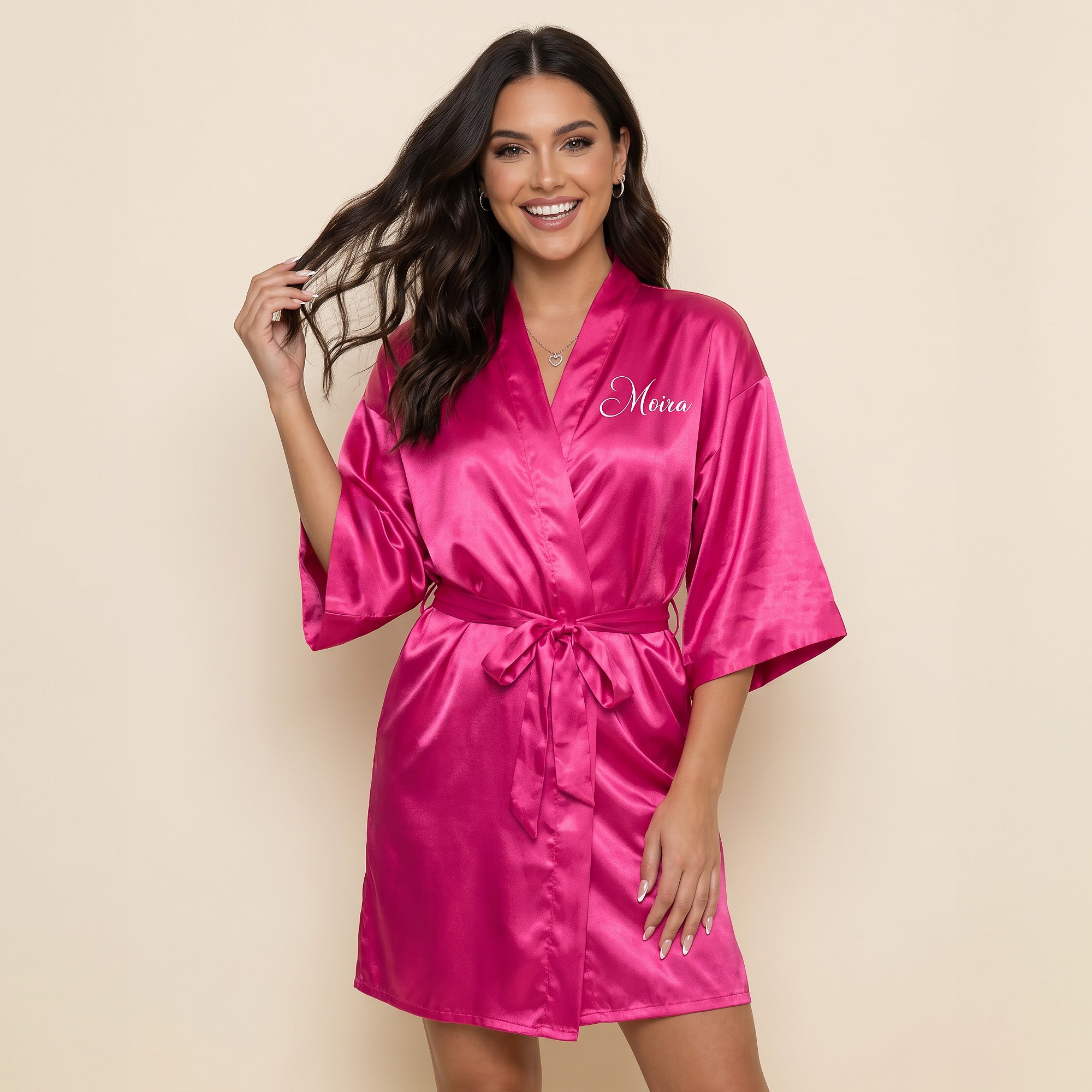 Personalized Bright Pink Robes for Women and Girls
