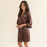 Custom Chocolate Robes for Women and Girls for Weddings, Bachelorette, Quinceañera, and Birthday