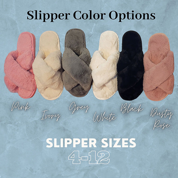 BluChi Personalized Fluffy Slippers for Women/ Bridesmaid & Bride Gift